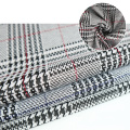 Classic checkered houndstooth brocade fabric polyester plain jacquard poly spandex fabric price per meter